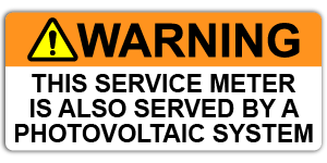 #359 - WARNING: THIS SERVICE METER - SERVED BY A PHOTOVOLTAIC SYSTEM